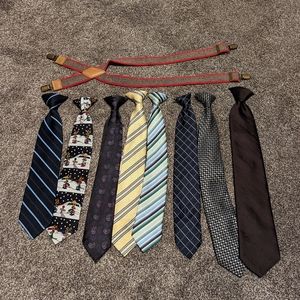 Lot of kids clip on ties and suspenders